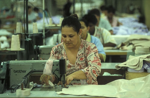 SOUTH AFRICA, Western Cape, Cape Town, Female sewing machine operators at Pre Les bedroom textiles factory