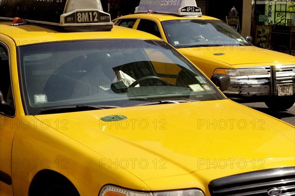 USA, New York State, New York City, Yellow Taxi Cabs