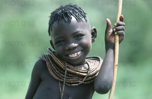 KENYA, Tribal People, Portrait of young Pokot girl.