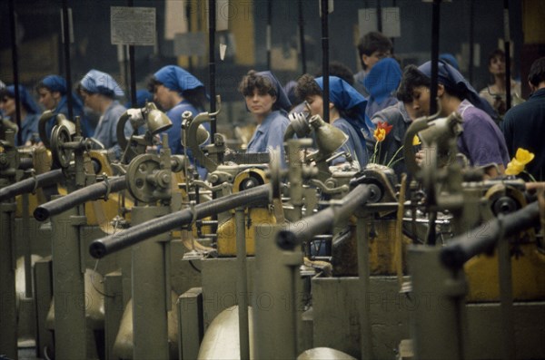 ROMANIA, Bucharest, Women factory workers.