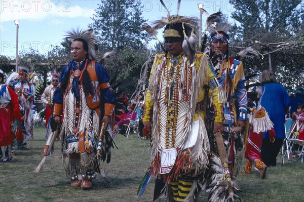 CANADA, Alberta, Edmonton, Hobbema and Blackfoot Native American Indian Leaders at Pow Wow Edmonton Alberta