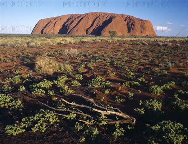 AUSTRALIA, Northern Territory, Kata Tjuta National Park, Ayers Rock aka Uluru seen from Sunset Viewing Point