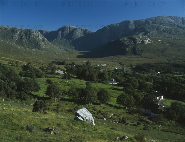 IRELAND, County Donegal, View over The Poisoned Glen with the Derryveagh Mountains in the background