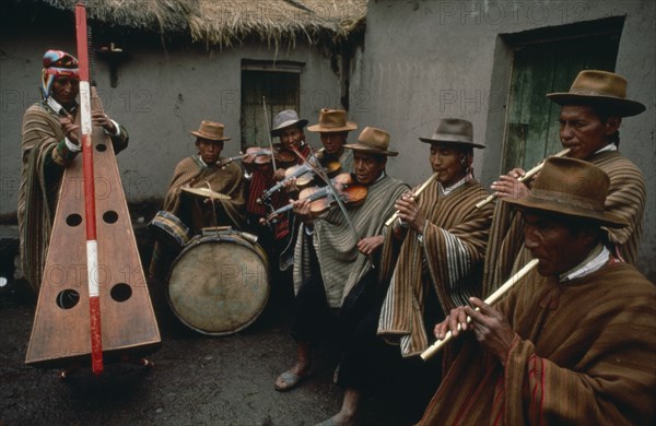 PERU, Music, Local Indian musicians from Tinta.