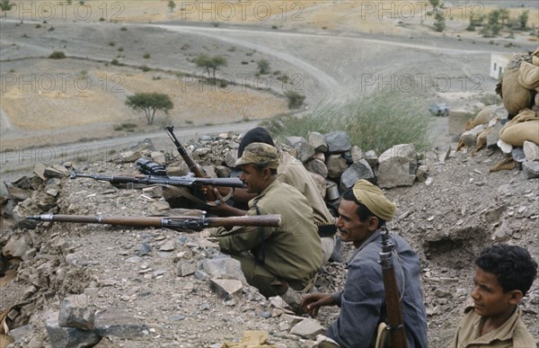 YEMEN, South, War, Soldiers in 1972-1979 War of the Yemans.