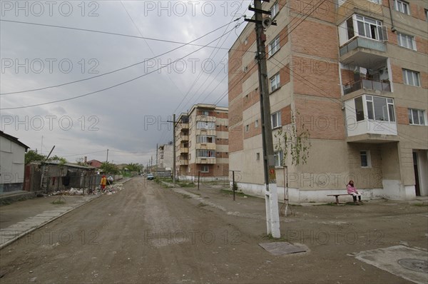 ROMANIA, Tulcea, Sulina, Poorly maintained flats and roads in the port town of Sulina a town with a long European history