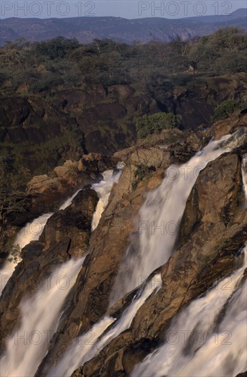 NAMIBIA, Etosha National Park, Ruacanna Falls on the Namibia border with Angola