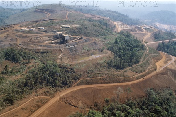 BRAZIL, Para, Carajas, Aerial view over iron mine.