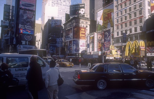 USA, New York, Manhattan, Times square busy with people and traffic