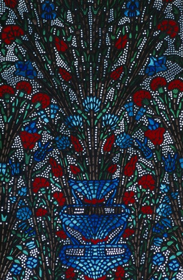TURKEY, Istanbul, Topkapi Palace.  Detail of stained glass in the Double Kiosk.