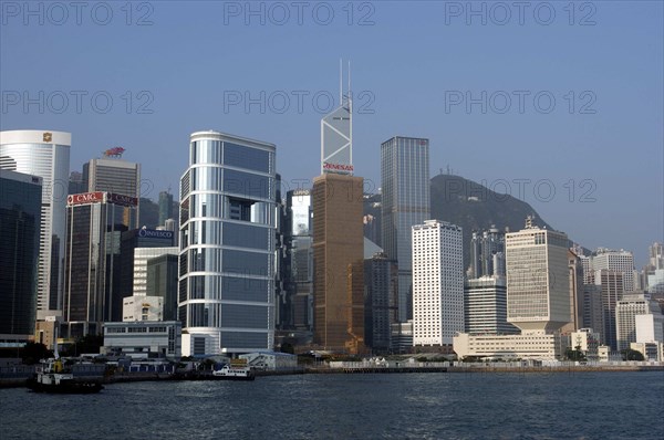 HONG KONG, General, Waterfront city skyline seen over the Harbour