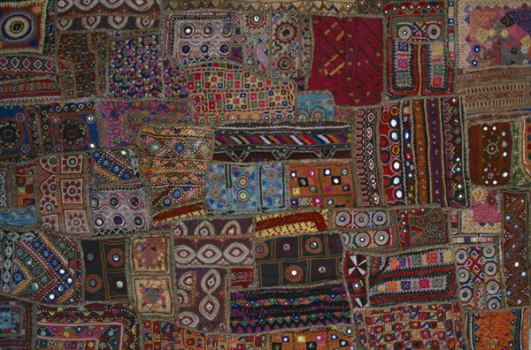 PAKISTAN, Hunza Valley, Arts, Traditional patchwork embroidery.