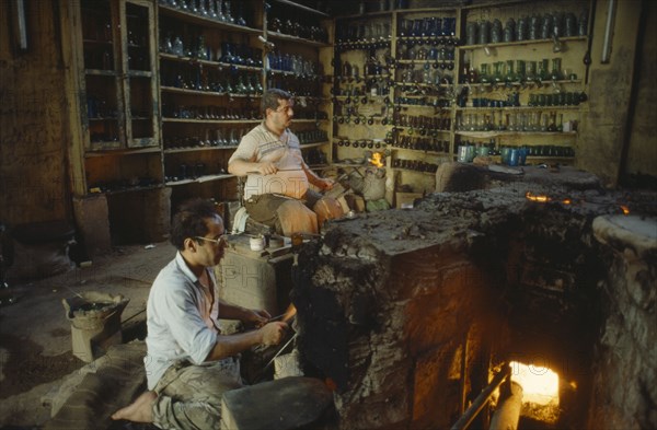 EGYPT, Cairo, Worker in glass factory