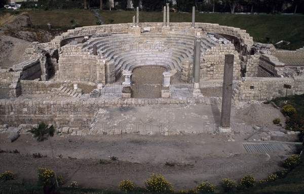 EGYPT, Nile Delta, Alexandria, Kom al Dikka.  Semi circular Roman amphitheatre dating from the second century AD.