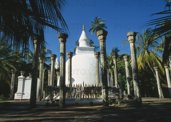 SRI LANKA, Mihintale, Ambasthala Dagoba.  Marks place where King  Devanampiya met Mahinda and converted to Buddhism.
