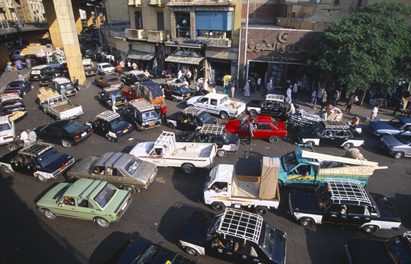 EGYPT, Cairo , Street scene and congested traffic.