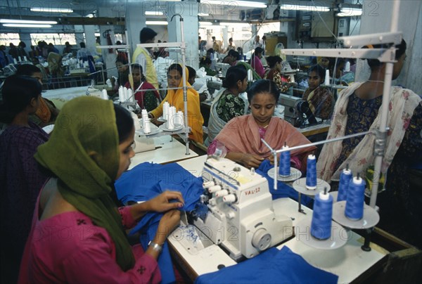 BANGLADESH, Dhaka, Female employees working in garment factory.