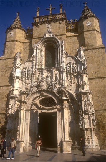 PORTUGAL, Coimbra, Se Velha or the Cathedral facade and entrance