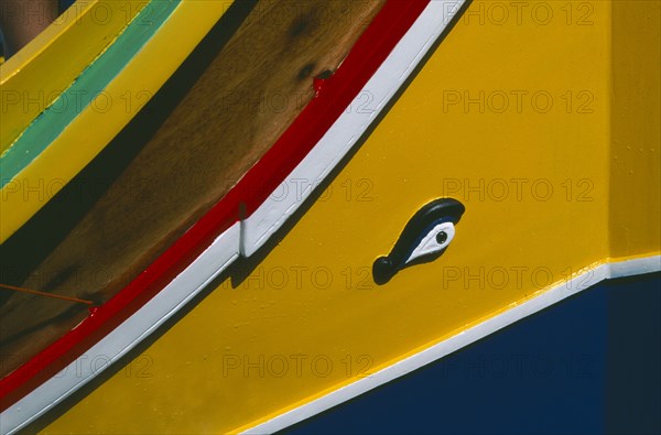 MALTA, Transport, The traditional protective eye painted on a Luzzu fishing boat