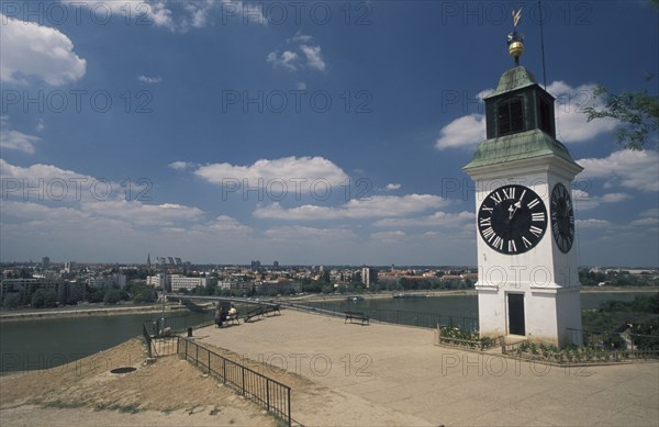 SERBIA, Vojodina, Novi Sad, Petrovaradin Fortress overlooking The Danube river and the city of Novi Sad.