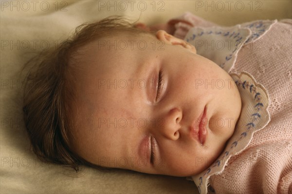 SLEEP, Children, Three month old baby girl asleep.