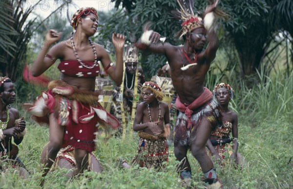 CONGO, Festivals, Kimpese festival with students and teachers dancing