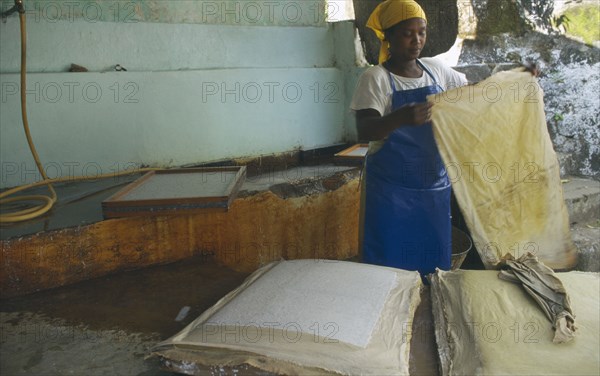 MALAWI, Blantyre, "PAMET paper making project, fair trade goods, where everything from newspapers to elephant dung is recycled"