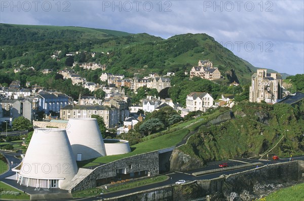 ENGLAND, North Devon, Ilfracombe, The Landmark Theatre and Granville Hotel on the seafront in North Devons largest seaside resort