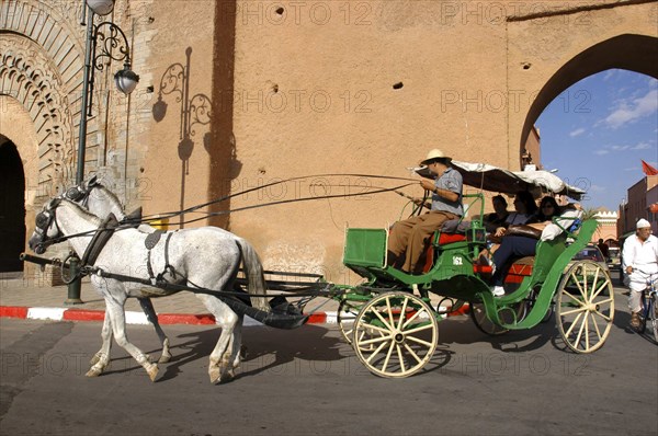 MOROCCO, Marrakech, Horse drawn cart
