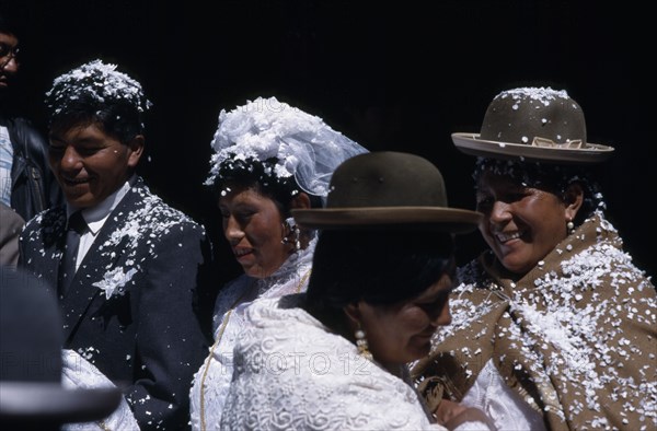 BOLIVIA, La Paz, Indian wedding in western dress.