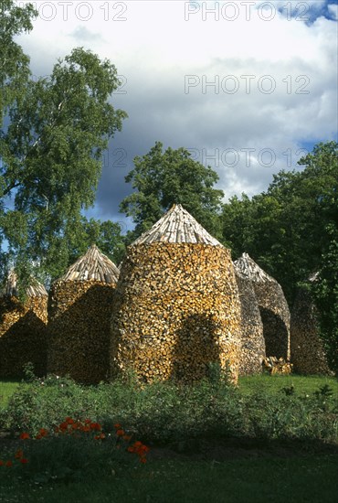 ESTONIA, Farming, Traditionally stacked timber