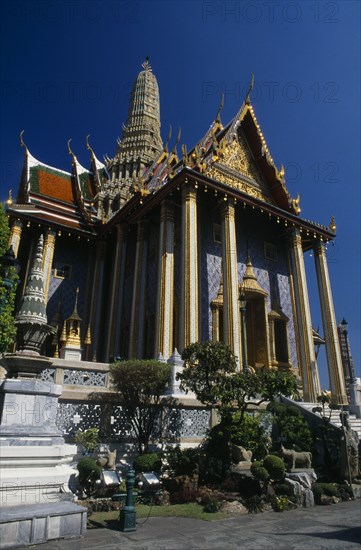 THAILAND, Bangkok, Grand Palace exterior. The Royal Pantheon entrance