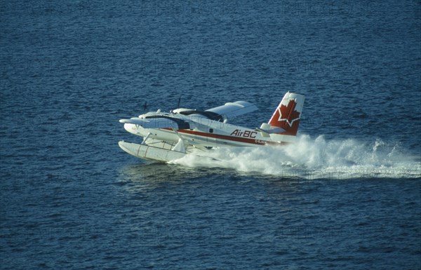 CANADA, British Colombia, Vancouver, Sea plane in Vancouver harbour used as link with isolated communities in the area.