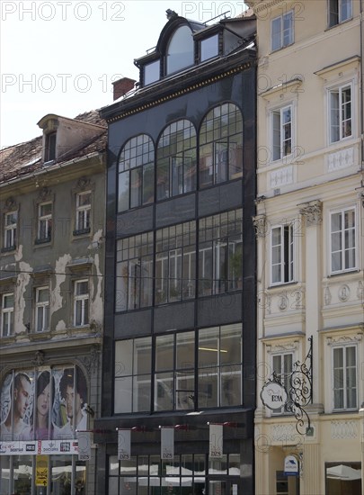 SLOVENIA, Ljubljana, Art Nouveau facade of Trubarjev Antikvariat bookshop