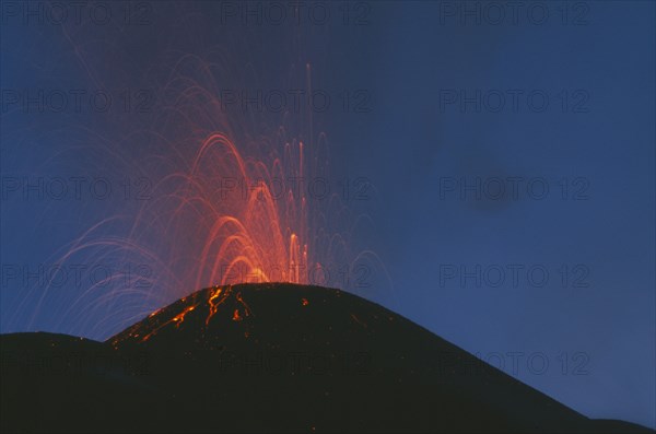 GUATEMALA, Volcan Pacaya, "Volcano erupting at night, highly active, south of Guatemala."