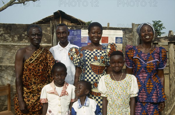 GHANA, Tribal People, "Group portrait of husband and wife, daughter and grandchildren."