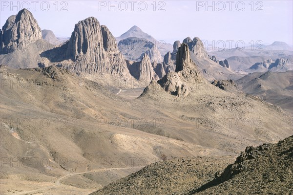 ALGERIA, Tassili Plateau, Landscape with rock formations
