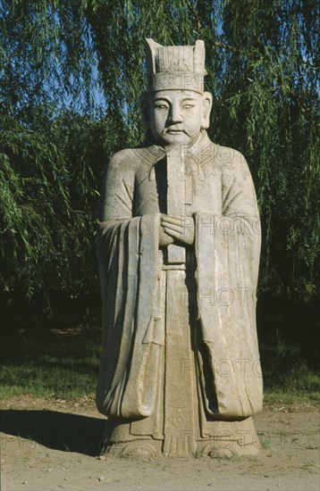 CHINA, Beijing Division, Ming Tombs, Statue on the Spirit Way leading to the Ming Tombs