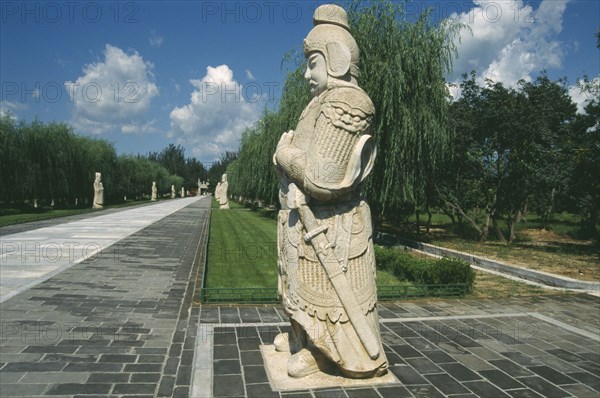 CHINA, Beijing Division, Ming Tombs, Statue on the Spirit Way leading to the tombs.