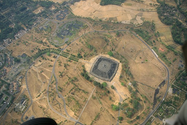 INDONESIA, Java, Borobadur aerial view