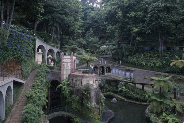 PORTUGAL, Madiera, Monte Palace Tropical Gardens central lake