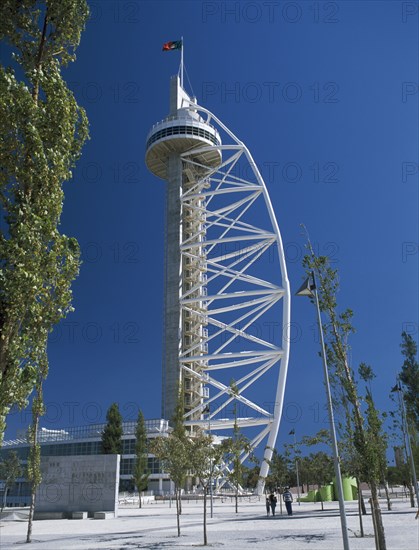 PORTUGAL, Lisbon, "Parque das Nacoes or Park of Nations, former Expo 98 site. Vasco da Gama viewing tower."