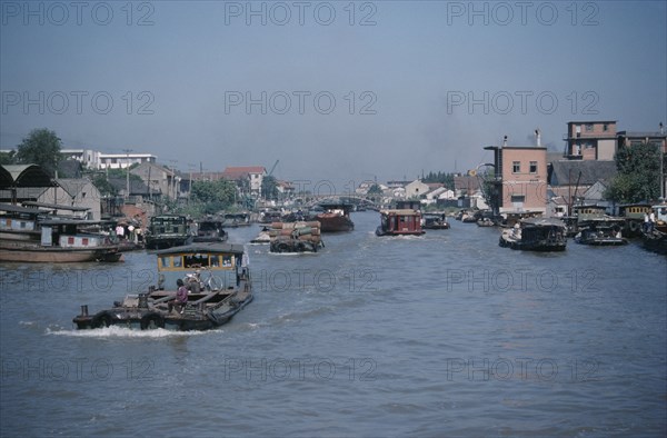 CHINA, Jiangsu Province, Transport, River transport on the Grand Canal from Suzhou to Wuxi.