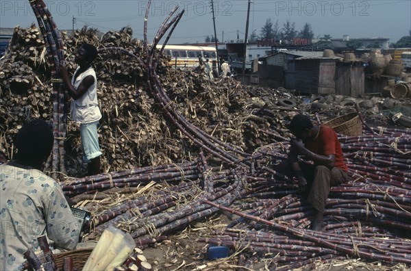 NIGERIA, Iddo, Sugar cane at market