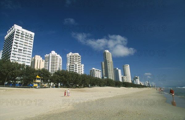 AUSTRALIA, Queensland, Surfers Paradise, Beach at Surfer’s Paradise resort on the Gold Coast south of Brisbane.