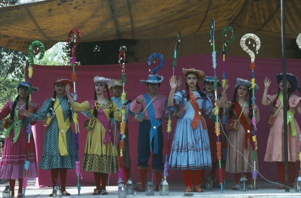 MEXICO, Mexico City, Patorelas re-enact the nativity to celebrate christmas