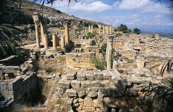 LIBYA, Cyrenaica, Cyrene, Ruins of ancient city founded by colony of Greeks of Thera c. 630 BC before becoming a seat of Roman government.