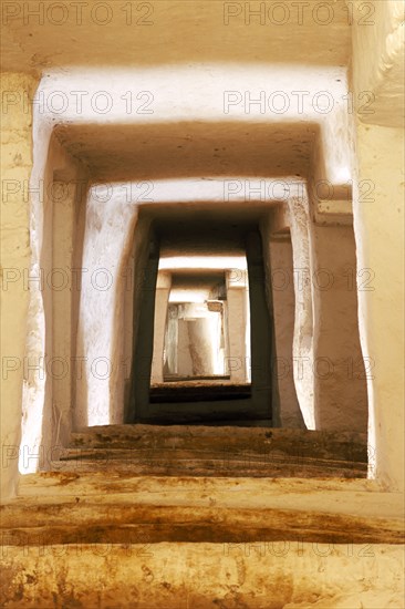 LIBYA, Ghadames, Alleyway through series of rectangular framed doorways.