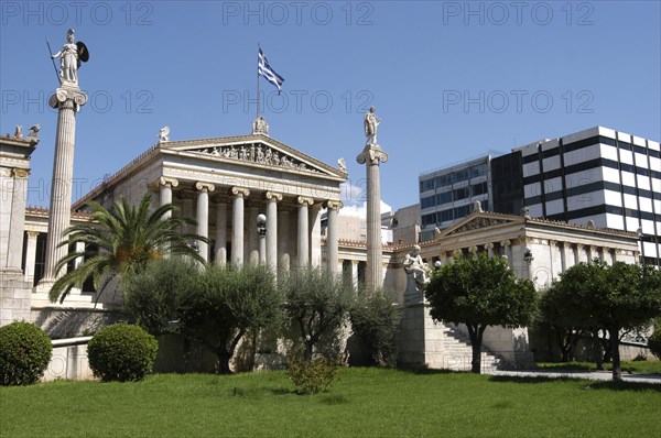 GREECE, Athens, View over lawns to the National Academy