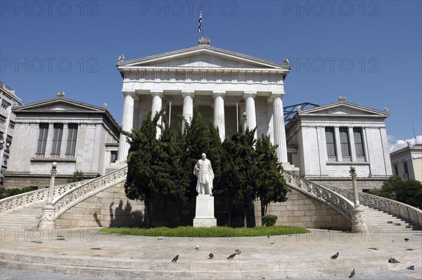 GREECE, Athens, Facade of the National Library